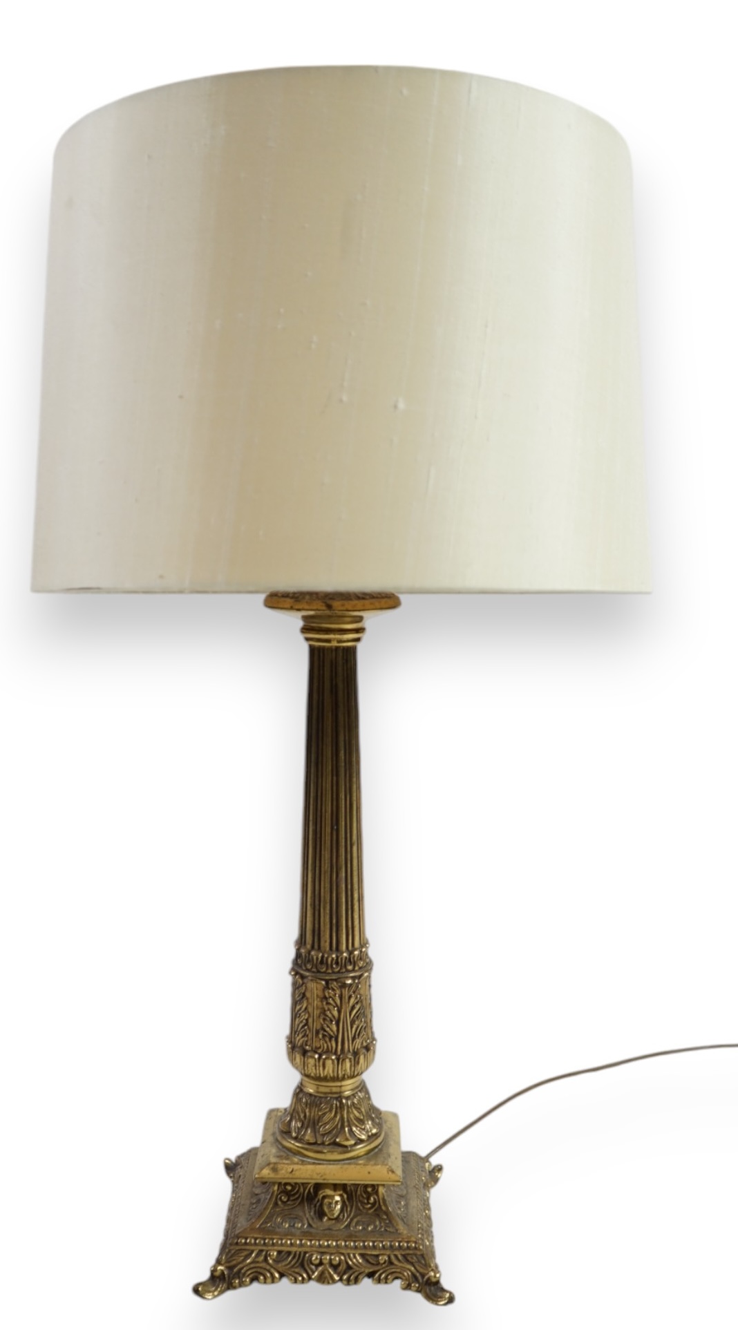 A Victorian style brass table lamp